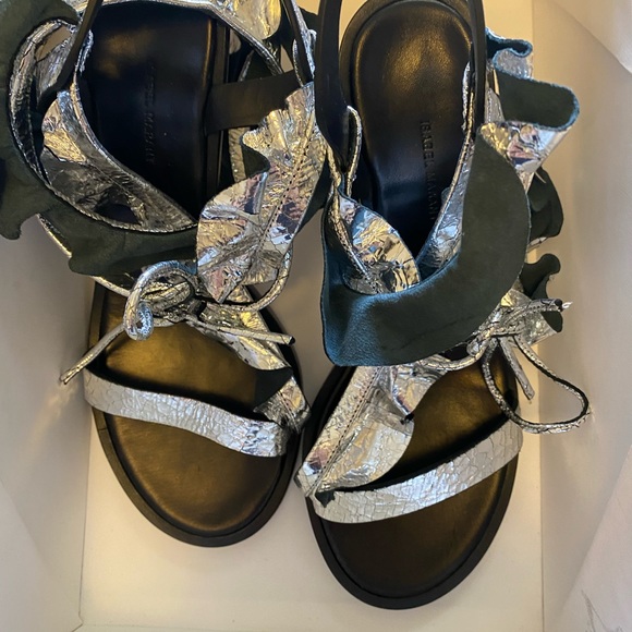 Isabel Marant Ruffle Ansel Leather Heels NWT - Picture 10 of 16